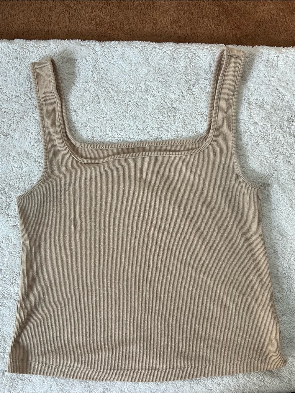 Old Navy Ribbed Square Neck Tank Top - Tan